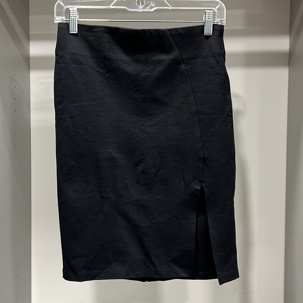 {Have}Sz S Black Pencil Skirt w/Front Slit
